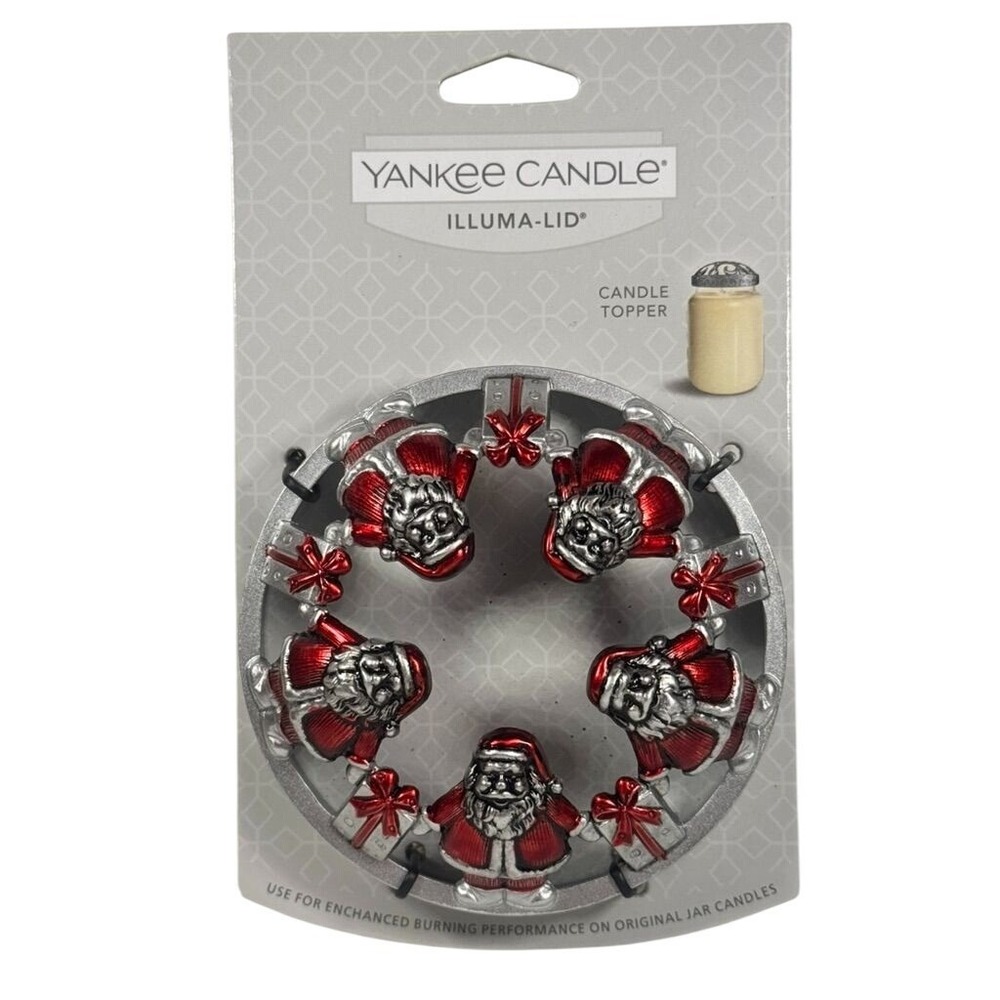 Yankee Candle Illuma-Lid Santa Claus Candle Topper Christmas NWT